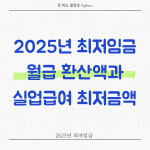 2025년 최저임금, 월급 환산액, 실업급여 변경금액