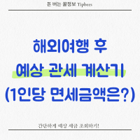 해외여행 관세 계산기 (부제: 1인 면세 범위는?)